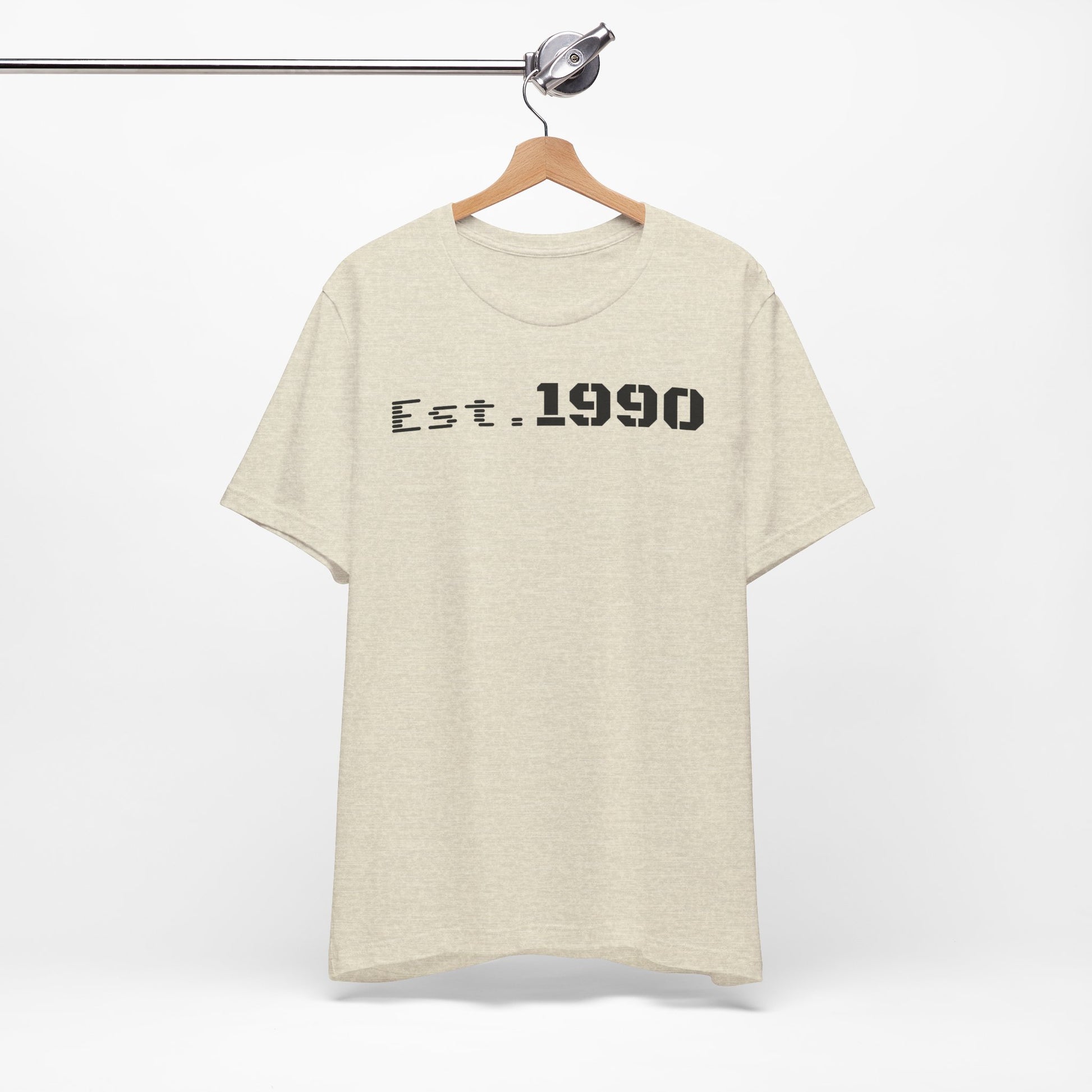 Unisex Est. 1990 Nostalgic Jersey Tee - Perfect Gift, Vintage Style, Retro Fashion, Birthday Celebration, Casual Wear - TRV