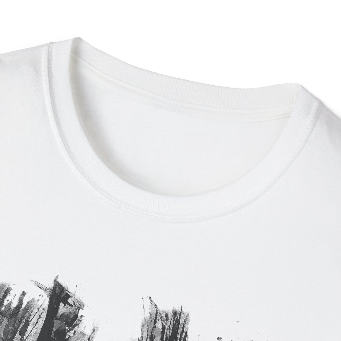 Unisex Softstyle T-Shirt with Abstract Landscape Art, Casual Wear, Gift for Art Lovers, Everyday Fashion, Nature Inspired Tee - TRV