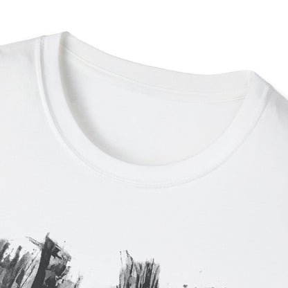 Unisex Softstyle T-Shirt with Abstract Landscape Art, Casual Wear, Gift for Art Lovers, Everyday Fashion, Nature Inspired Tee - TRV
