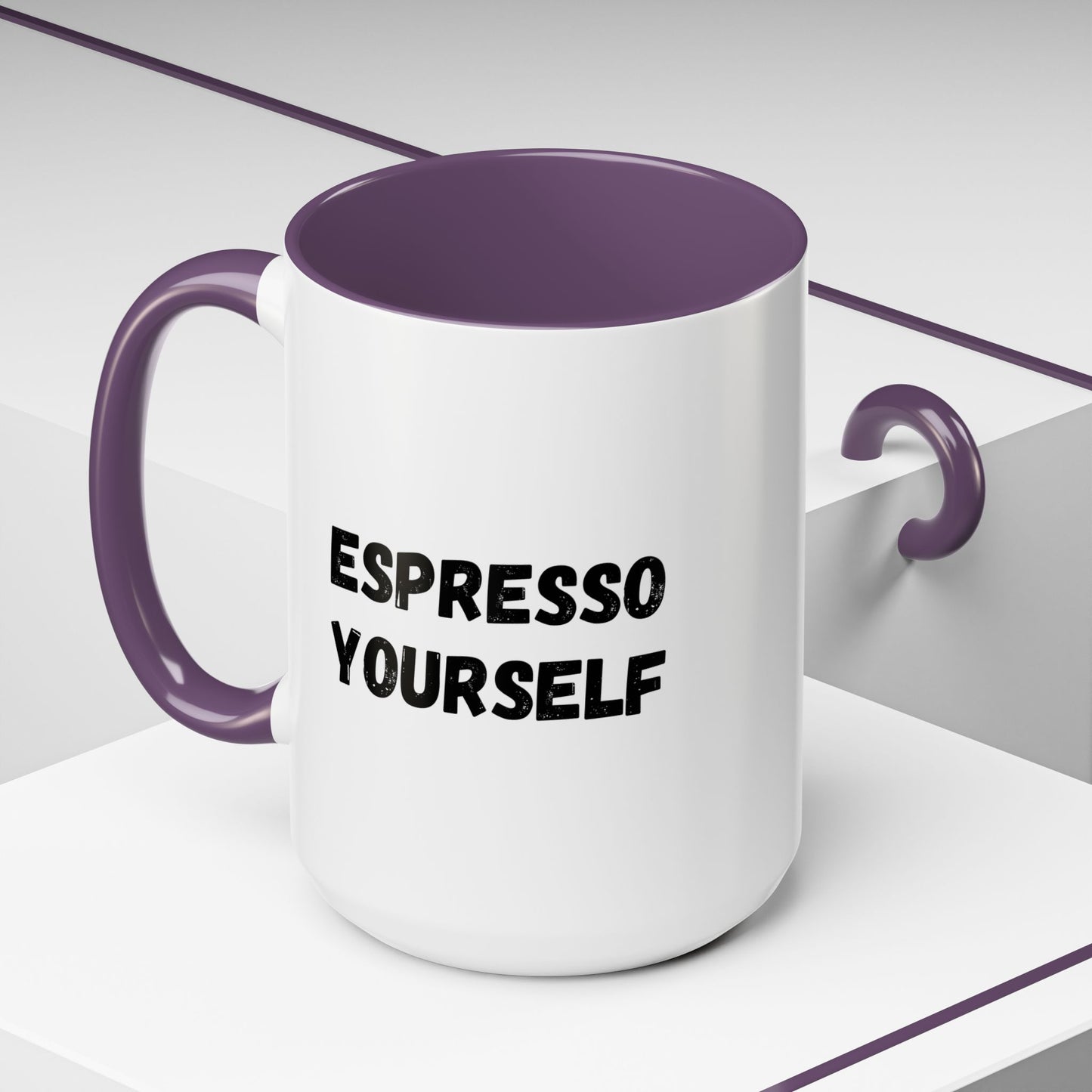 Espresso Yourself Coffee Mug - Fun Black Accented Mug for Coffee Lovers, Great Gift for Birthdays, Christmas, and Housewarming