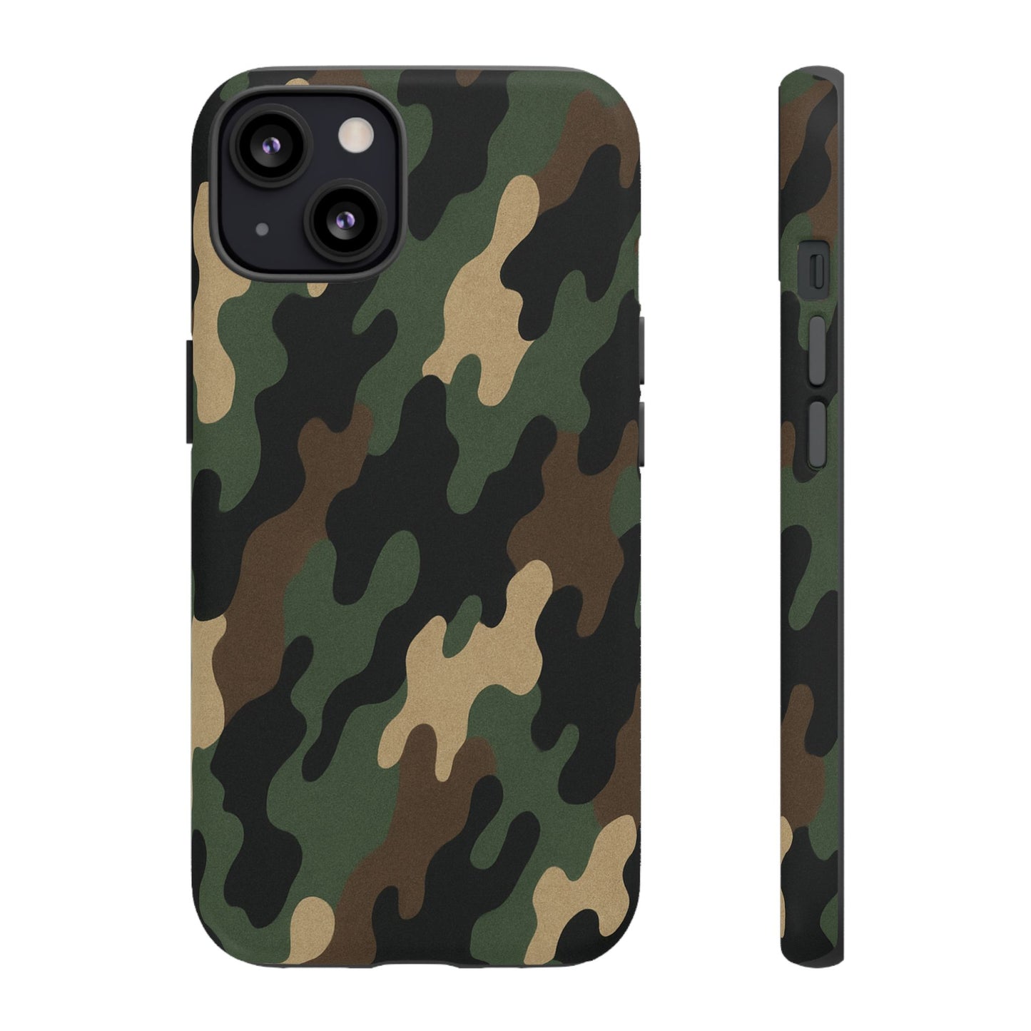 Camouflage tough phone case by Printify featuring rugged camouflage design and protective features for smartphones.