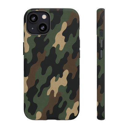 Camouflage tough phone case by Printify featuring rugged camouflage design and protective features for smartphones.