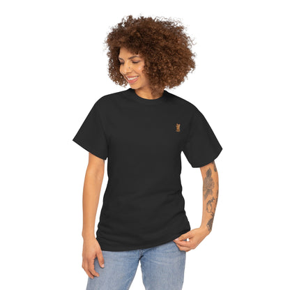 Brown kitten graphic T-shirt for cat lovers, featuring a cute cat design on a comfortable Printify T-shirt.