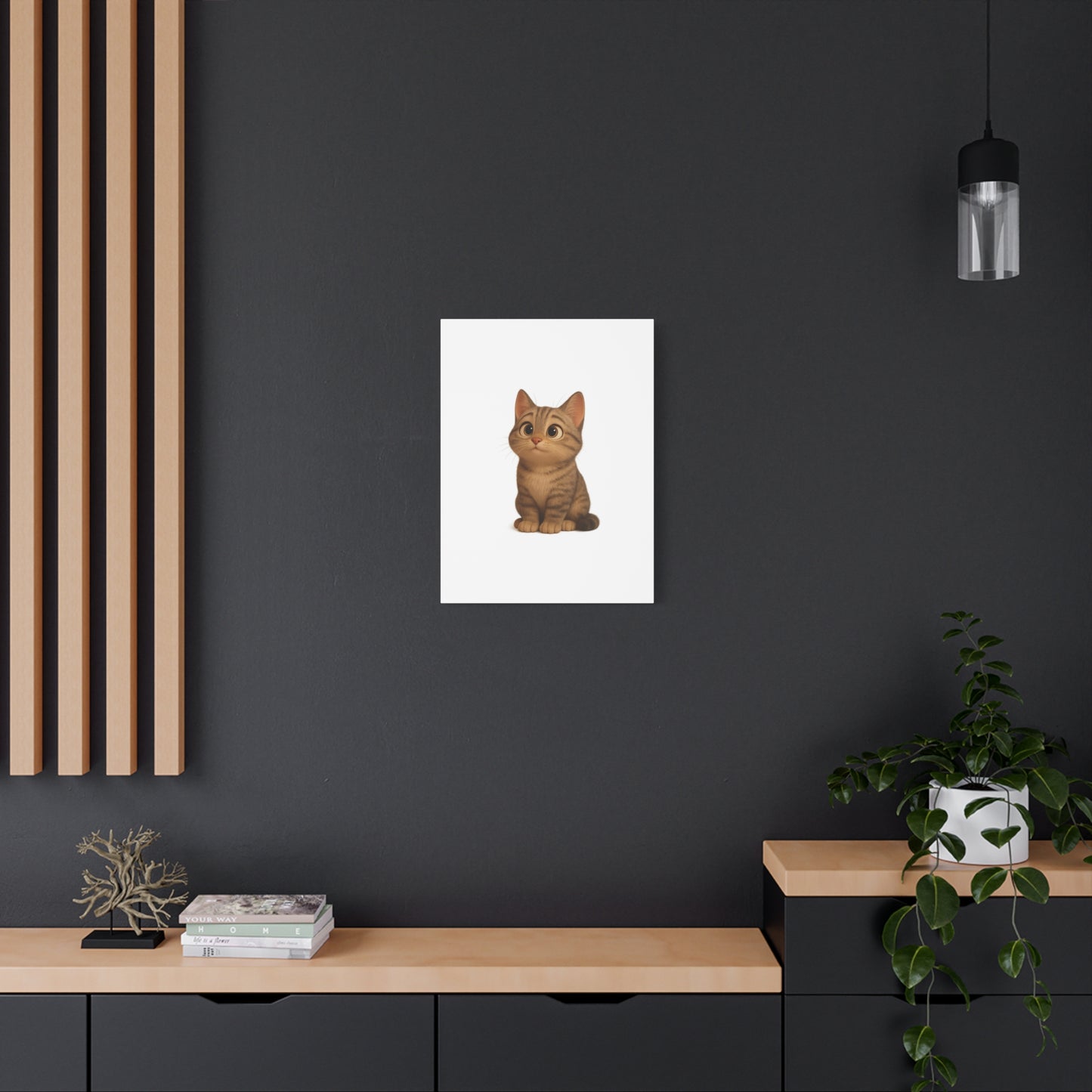 Adorable Cat Canvas Art, Cute Cat Wall Decor, Pet Lover Gift, Nursery Wall Art, Animal Print, Modern Home Decor - TRV