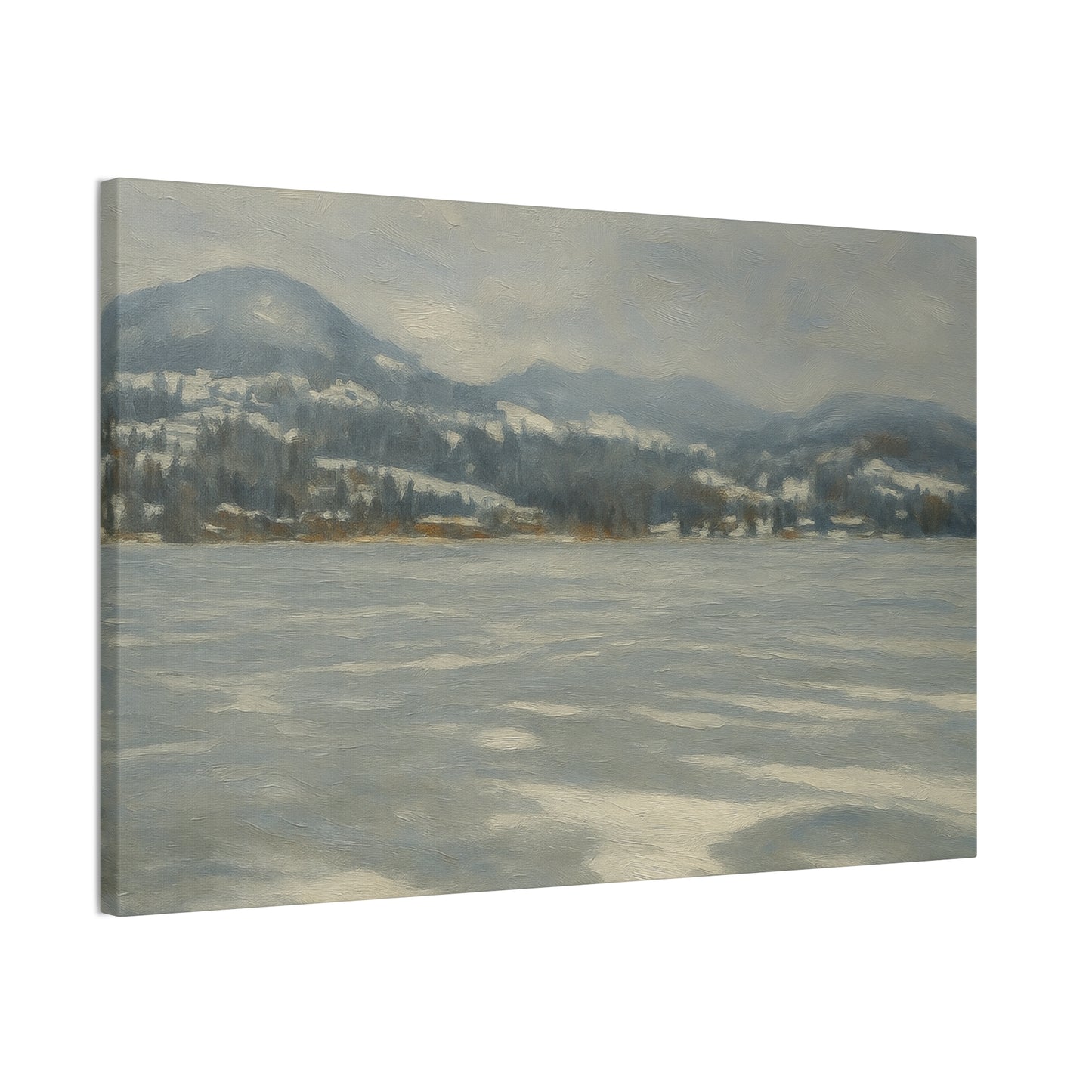 Serene Landscape Canvas Art, Tranquil Wall Decor, Perfect for Home, Office, or Gift, Ideal for Winter Holidays, Cozy Vibes, Scenic Artwork