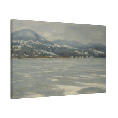 Serene Landscape Canvas Art, Tranquil Wall Decor, Perfect for Home, Office, or Gift, Ideal for Winter Holidays, Cozy Vibes, Scenic Artwork