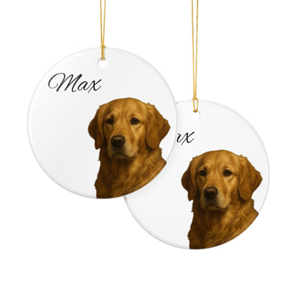 Dog Personalised Ceramic Decoration Ornament, (1pc) - Pet Keepsake for Christmas Tree, Custom Puppy Gift, Unique Dog Lover Decor, - TRV