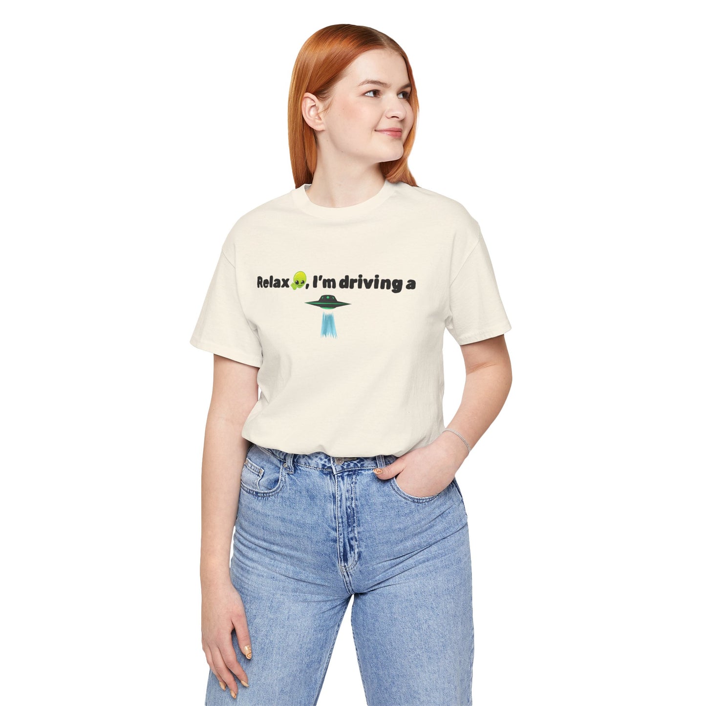 Alien Driving Unisex Tee - Fun Casual Shirt, Gifts for UFO Lovers, Quirky Humor T-Shirt, Perfect for Road Trips, Unique Birthday Present