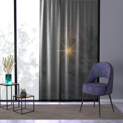 Radiant Starburst Window Curtain | Black Sheer Panel - TRV