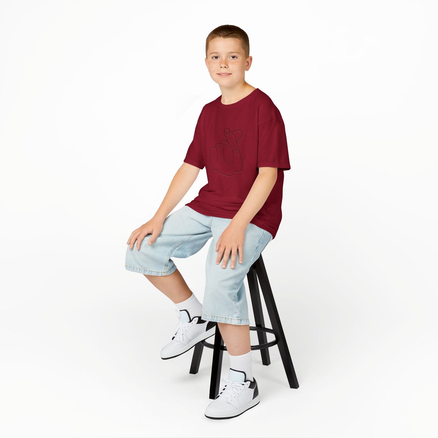 Cute Kids Heavy Cotton Tee - K-Pop Inspired Love Gesture