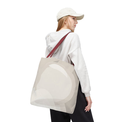Neutral Abstract Circle Pattern Tote Bag | Minimal Beige AOP Canvas