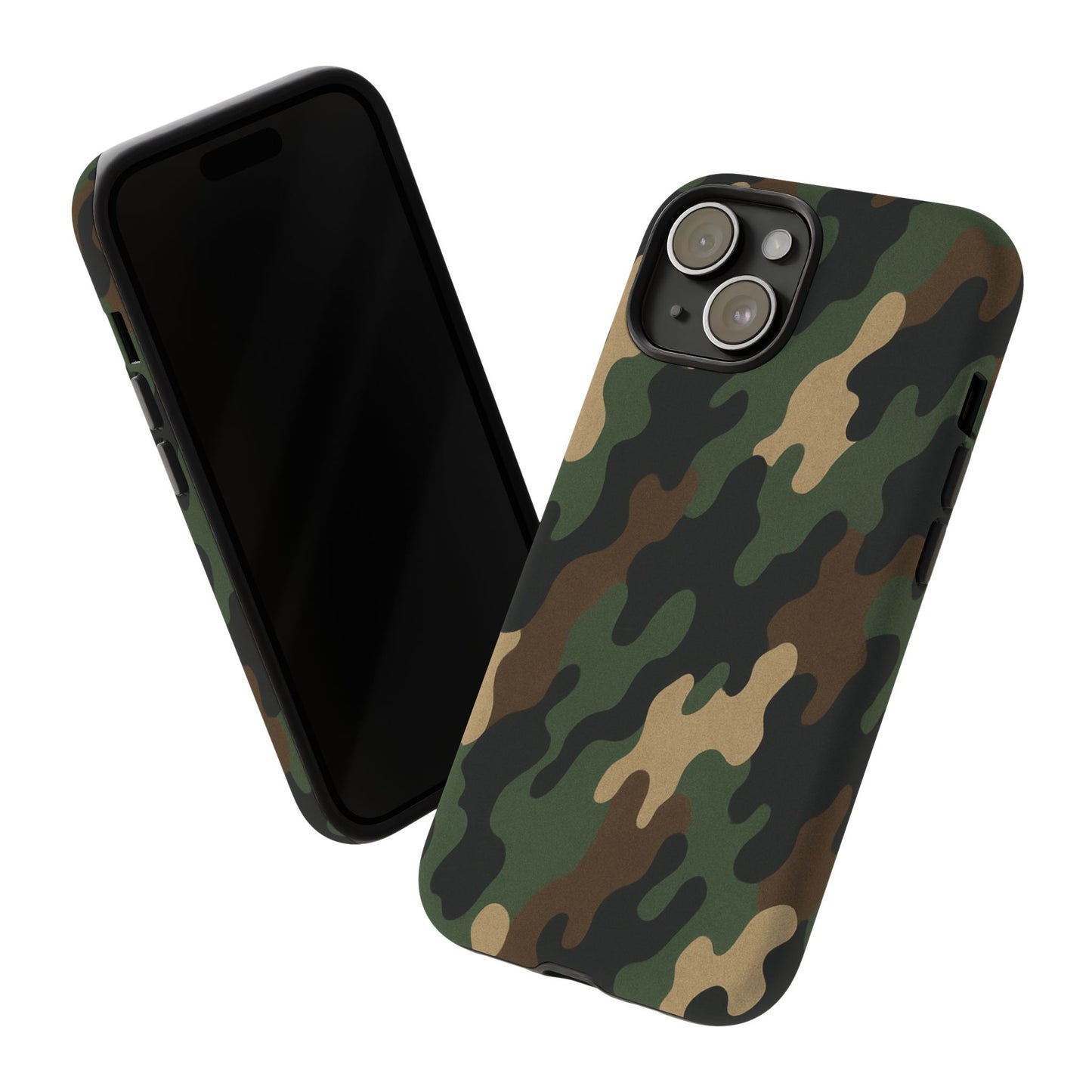 Camouflage tough phone case by Printify, rugged camo protective cover for smartphones with durable, military-inspired design