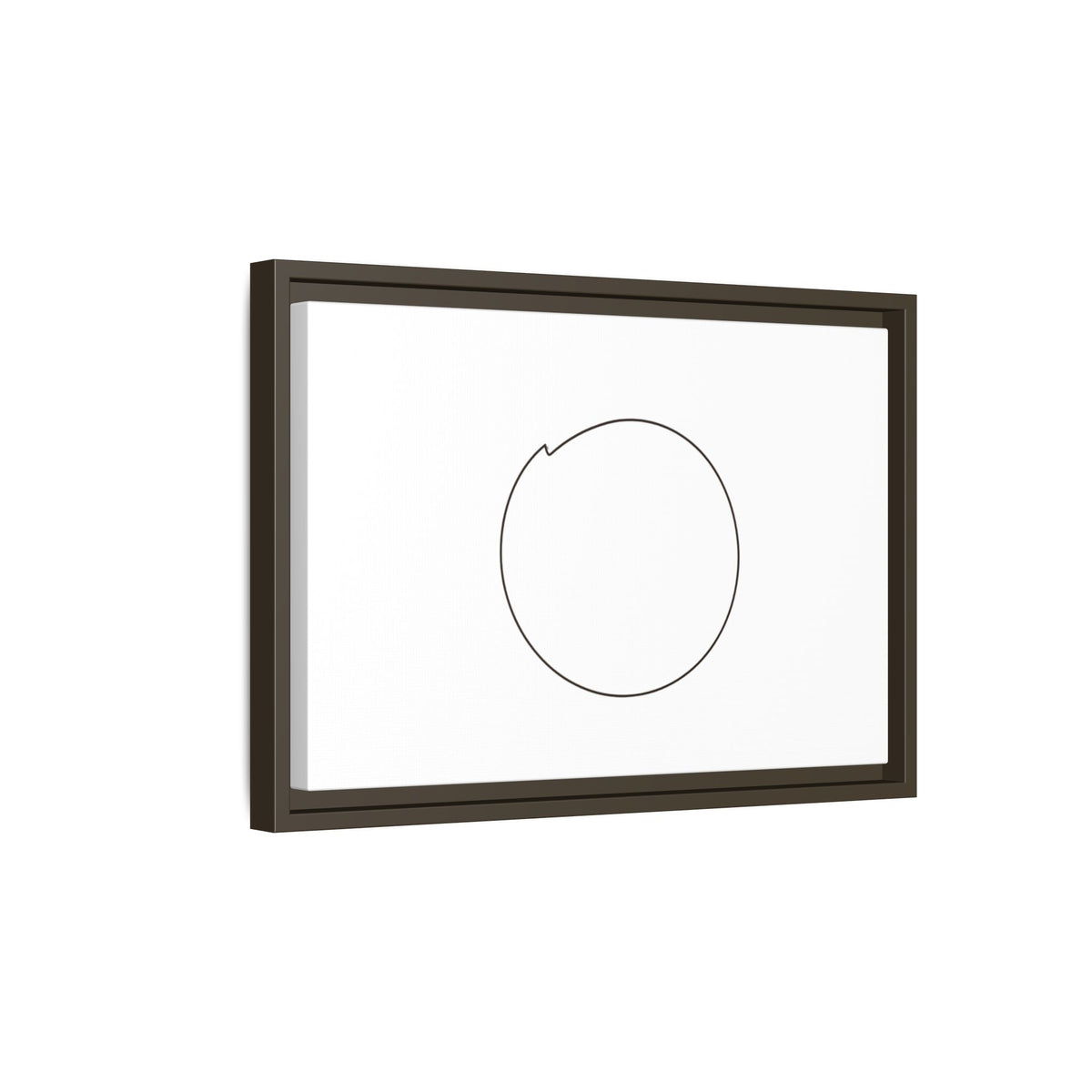 Framed matte canvas wall art featuring a minimal circular line design, ideal for modern home decor.