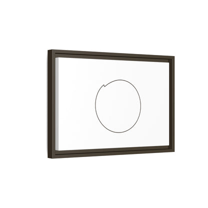 Framed matte canvas wall art featuring a minimal circular line design, ideal for modern home decor.