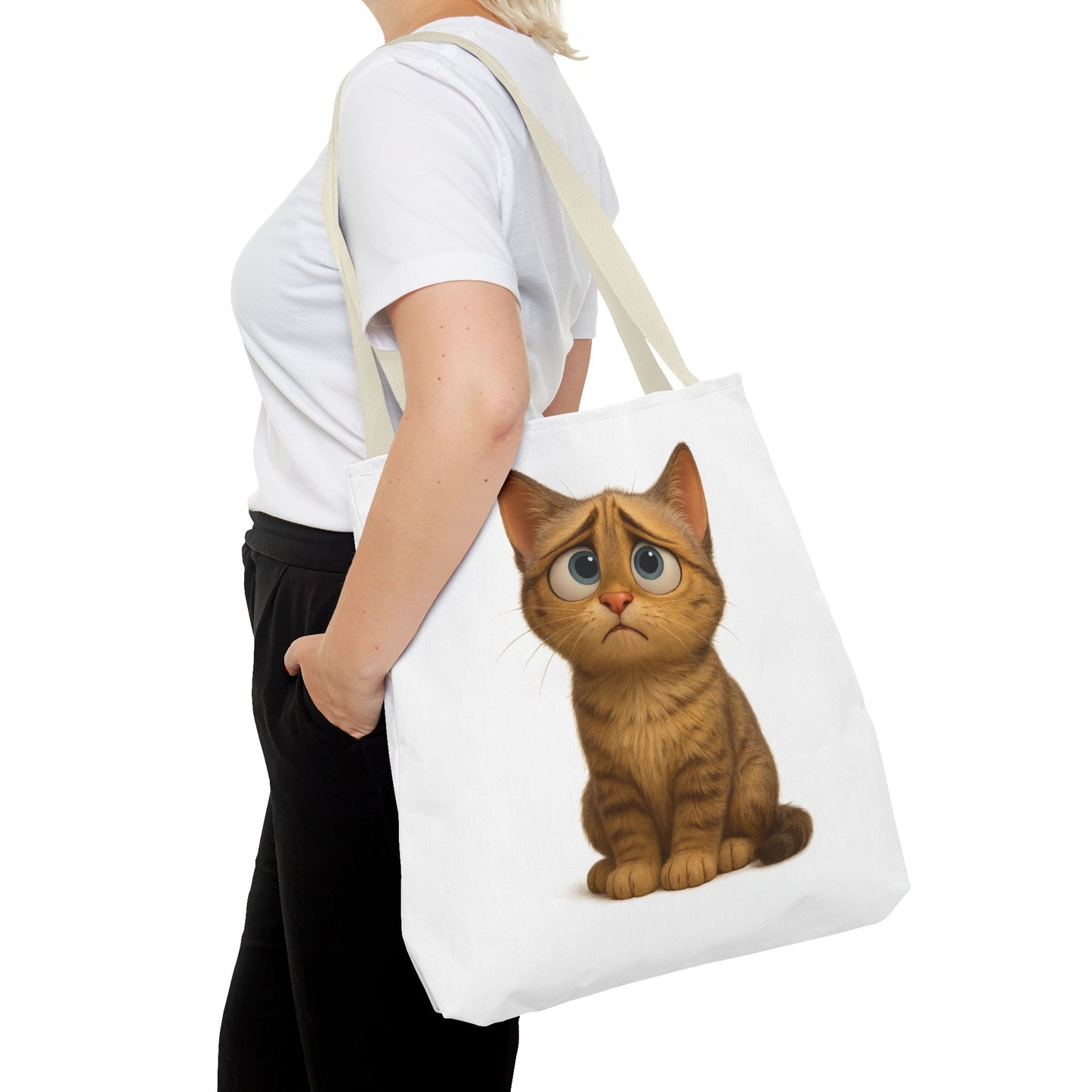 Cute Cat Tote Bag, Animal Lover Gift, Shopping Tote, Reusable Bag, Cute Merchandise, Eco-Friendly Gift - TRV
