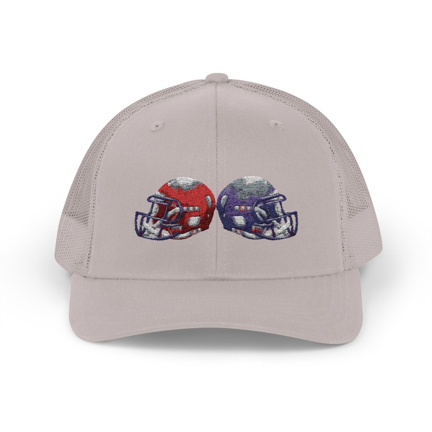 Sporty Snapback Trucker Cap with Football Helmets, Baseball Cap, Outdoor Activity Hat, Gift for Sports Fans, Team Spirit Wear - TRV