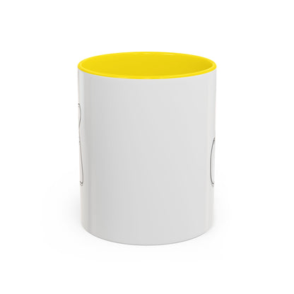 White ceramic coffee mug with minimal Korean finger heart accent design, 11oz size, by Printify.