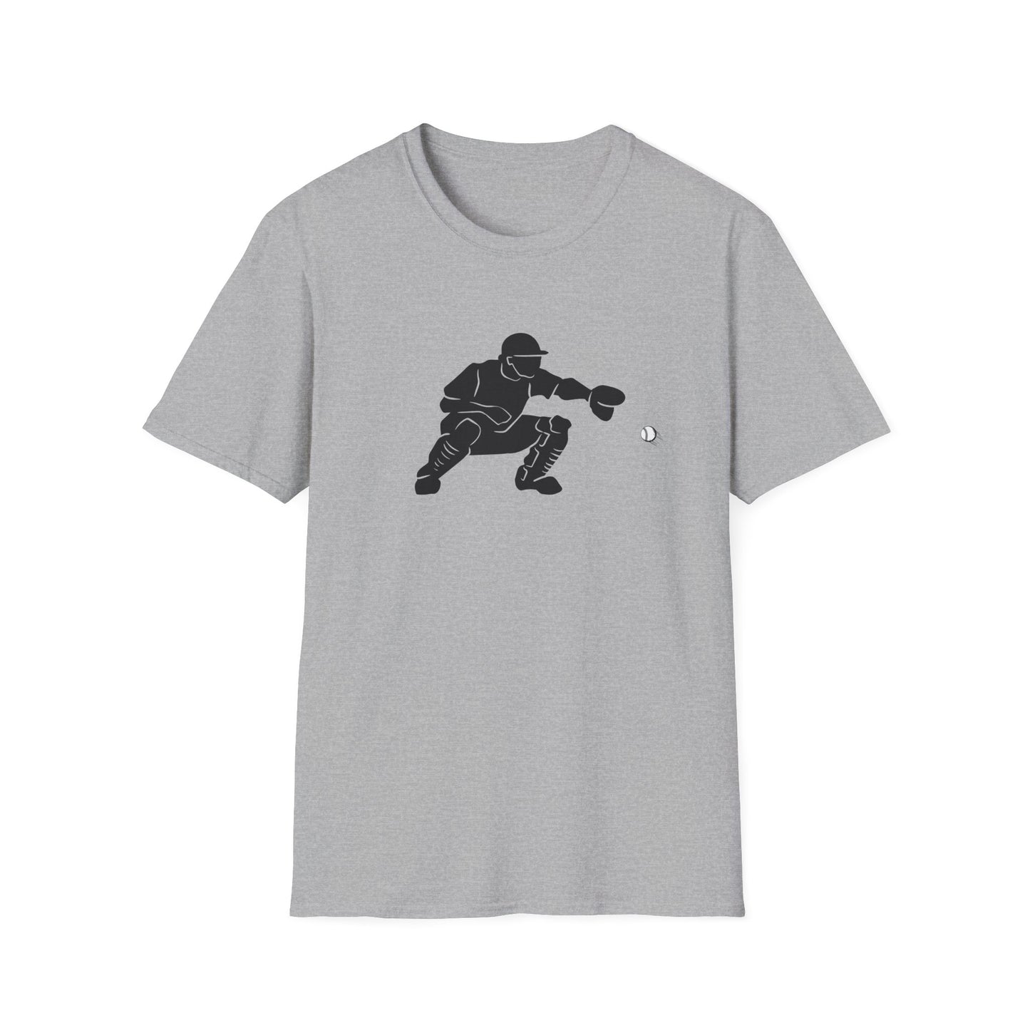Baseball Catcher Unisex Softstyle T-Shirt, Sports Apparel, Gift for Athletes, Workout Gear, Casual Wear, Special Occasions