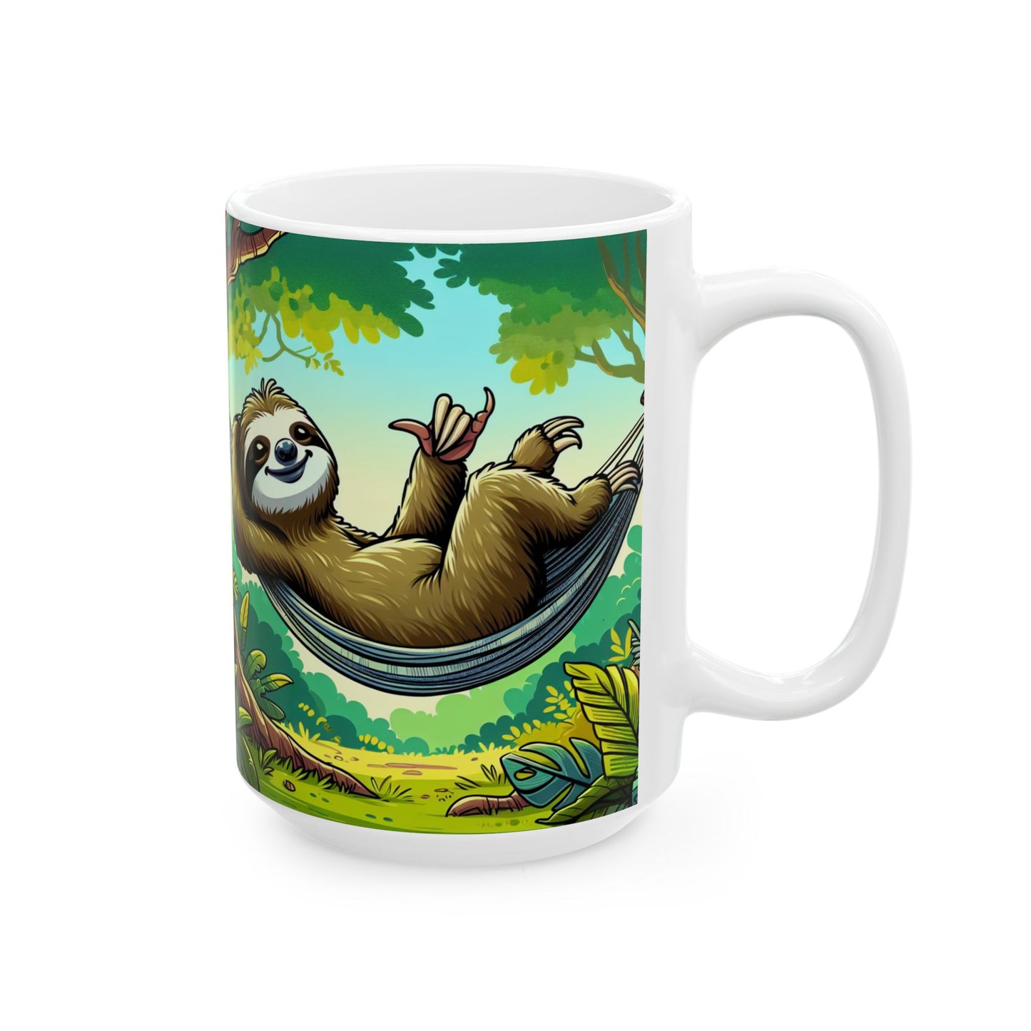 Sloth Lovers Ceramic Mug - Cute Jungle Coffee Cup, Gift for Nature Lovers, Relaxation Mug, Birthday Present, Unique Kitchenware