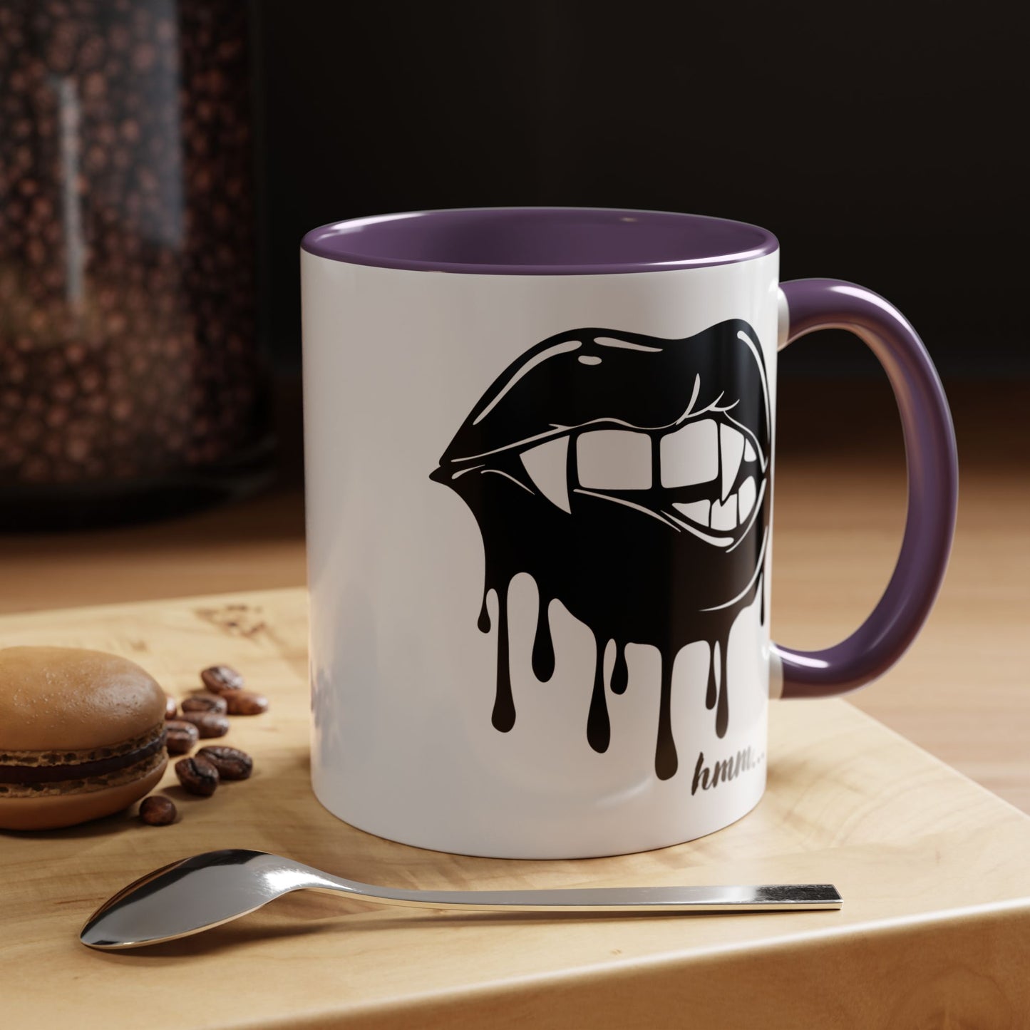 Dripping Lip Coffee Mug – "hmm..." Accent Ceramic Mug (11/15oz)