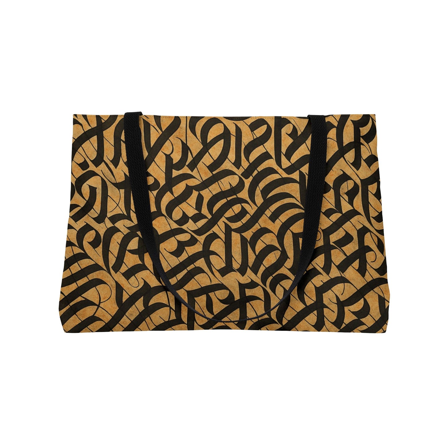 Printify weekender tote bag, stylish travel and beach carryall with spacious design and durable fabric.