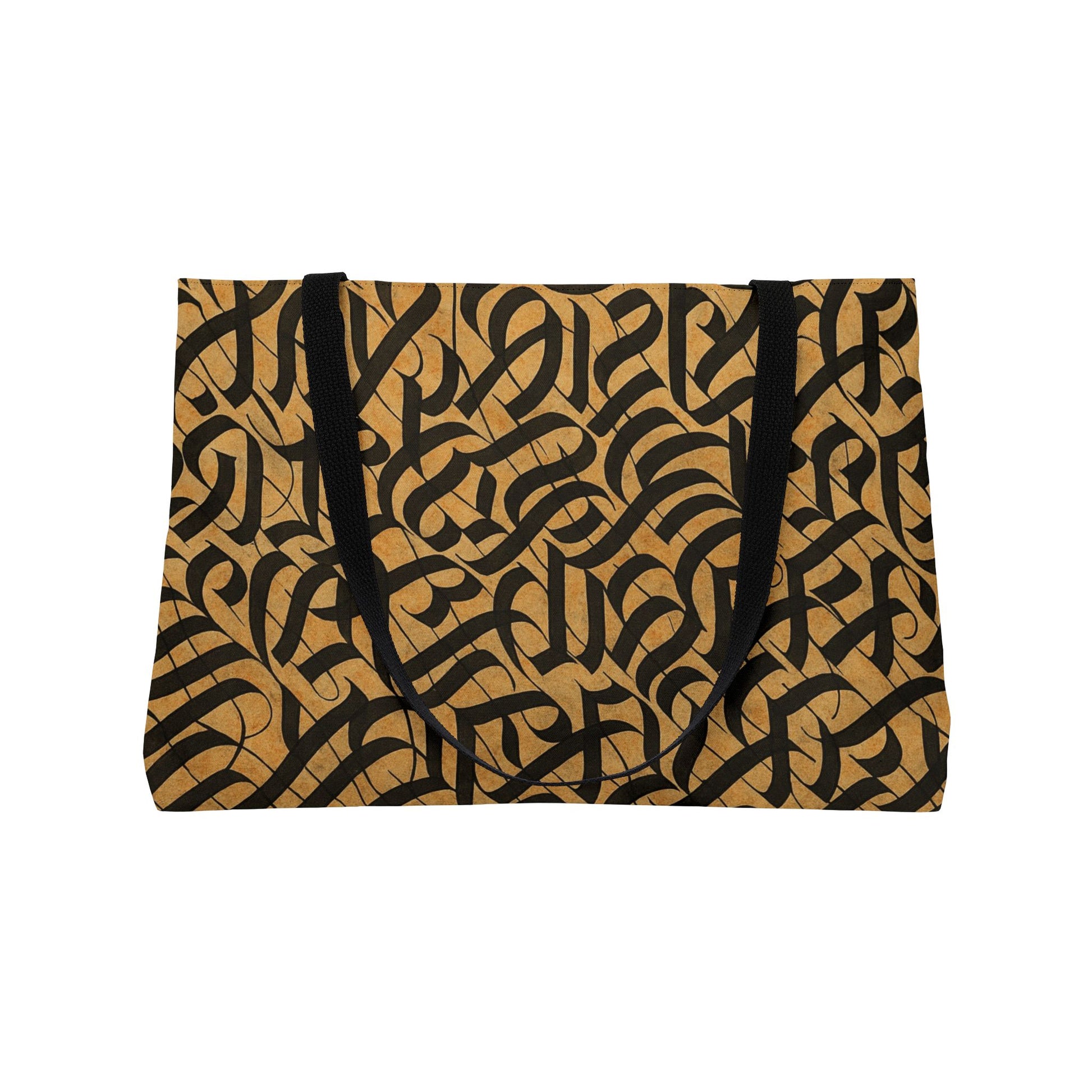 Printify weekender tote bag, stylish travel and beach carryall with spacious design and durable fabric.