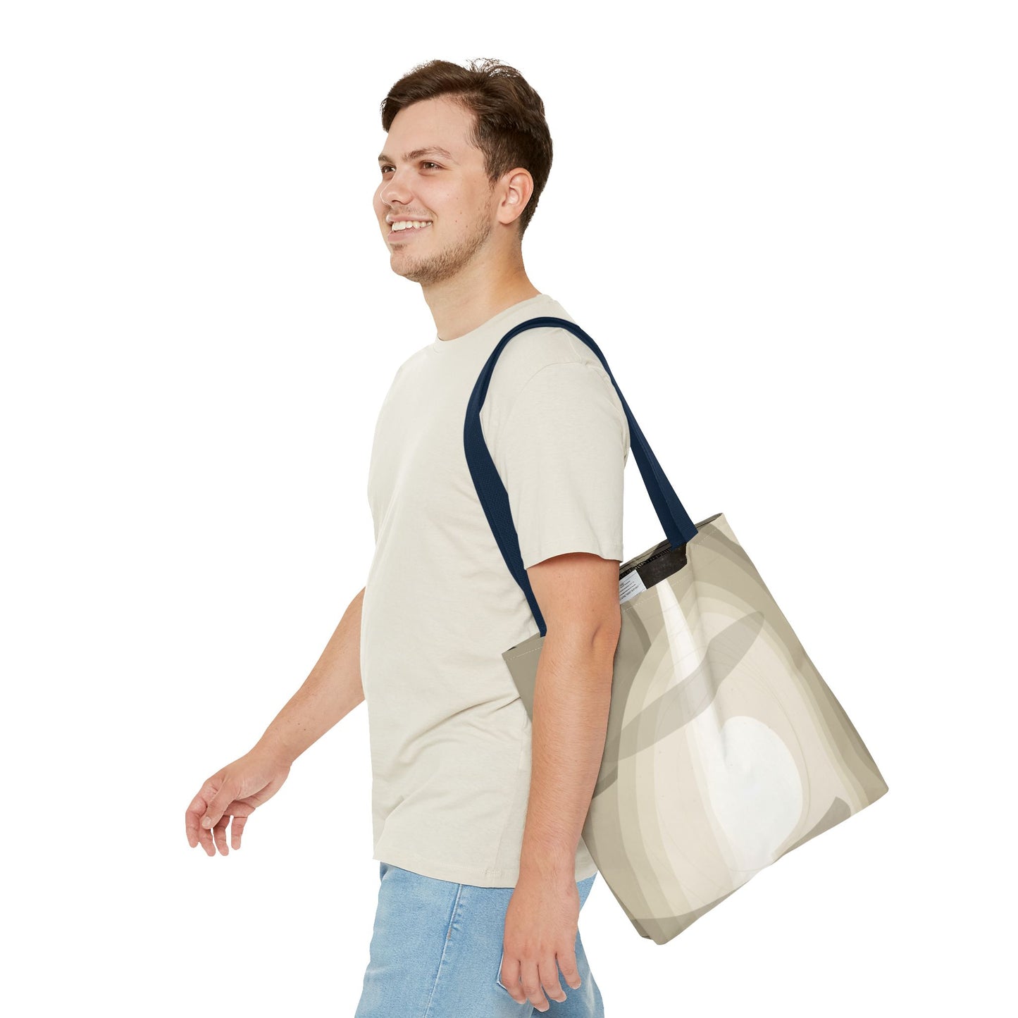 Neutral Abstract Light Beam Tote Bag | Minimalist Geometric Pattern