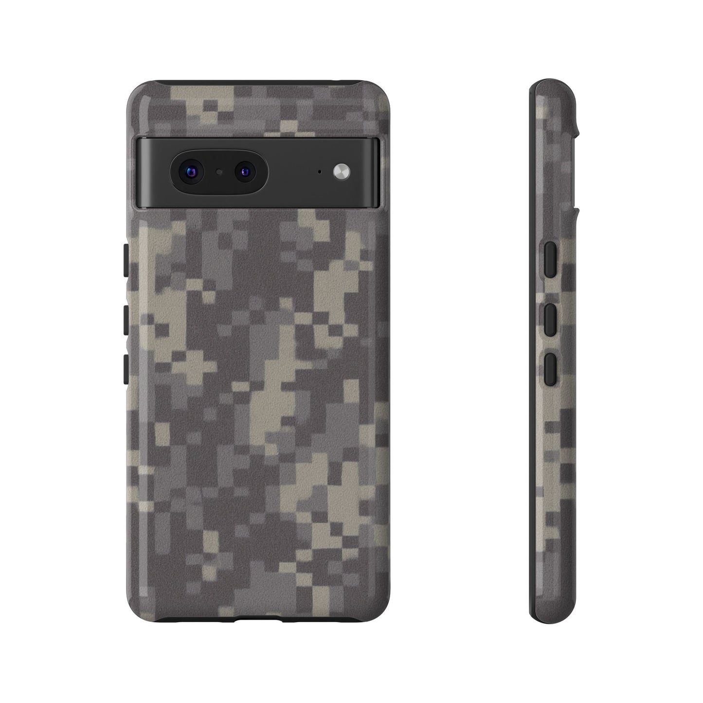 Digital camouflage tough phone case by Printify, rugged protective cover for smartphones with durable, military-style camo design.