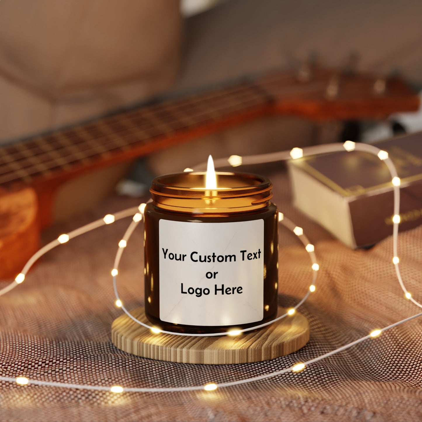 Custom Amber Soy Candle — Personalized Scented Jar (Multi-Size)