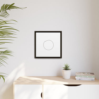 Framed matte canvas wall art featuring a minimal circular line design, by Printify, perfect for modern home decor.
