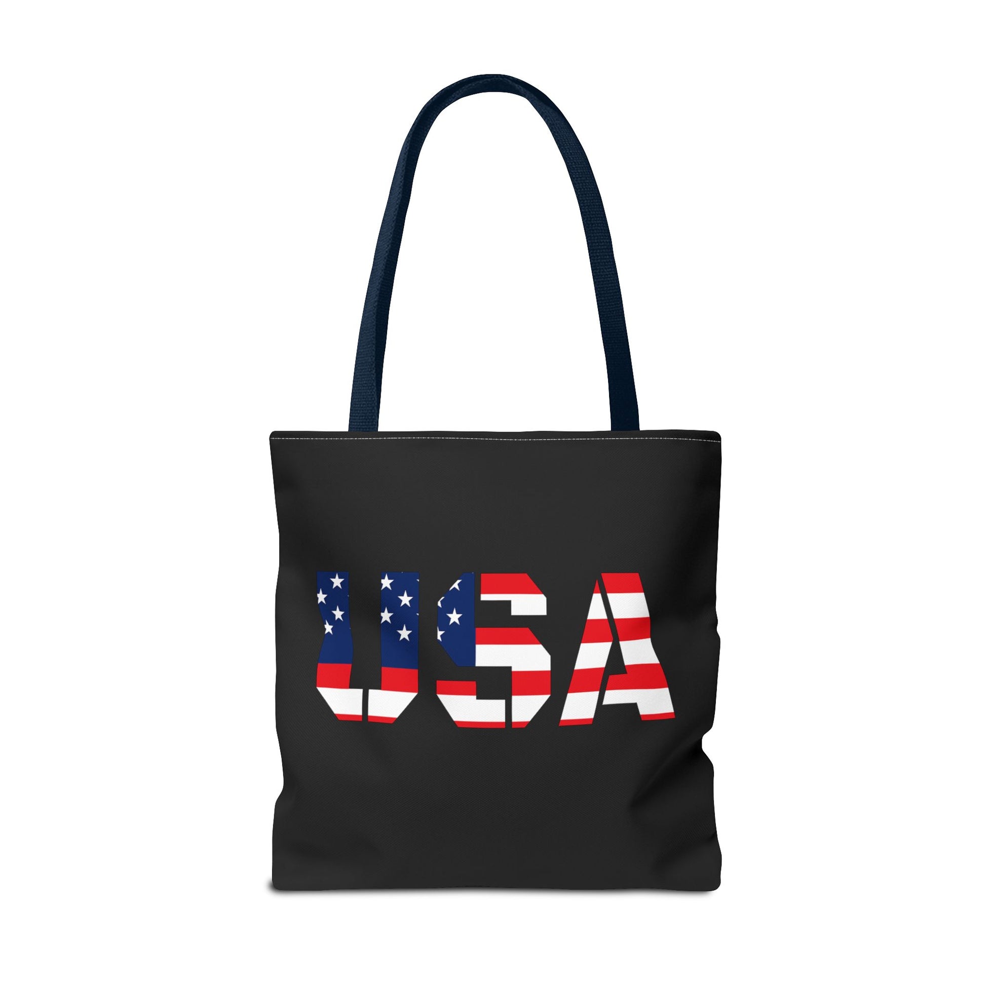 Reusable patriotic USA flag tote bag by Printify, summer carryall with 4th of July design, perfect for patriotic celebrations.
