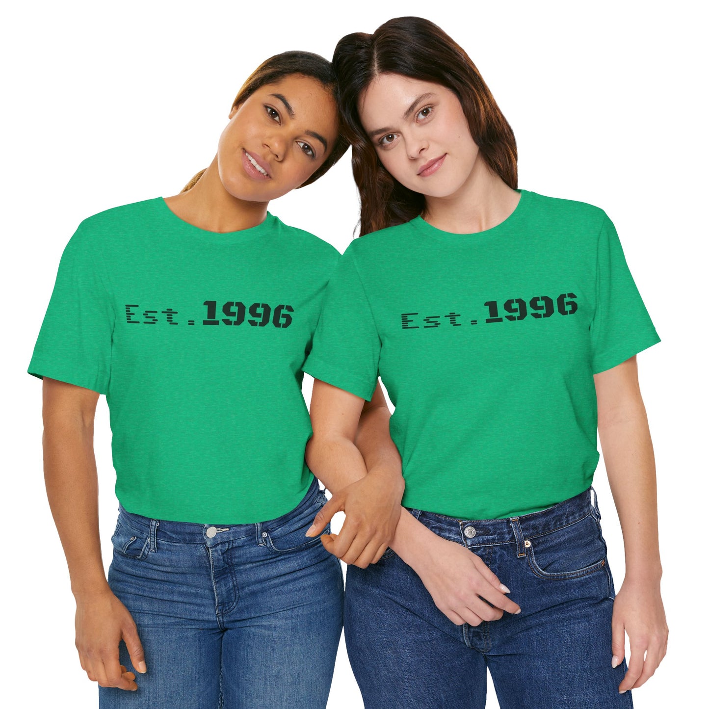 Vintage Est. 1996 T-shirt by Printify featuring a classic design, perfect as a birth year birthday gift.