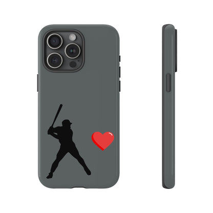 Printify Baseball Love phone case featuring sports-themed design, durable tough case for sports lovers and Father's Day gift.