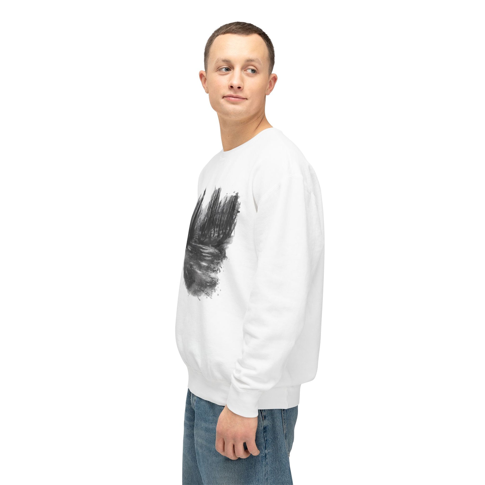 Scenic Minimalist Crewneck Sweatshirt - Cozy Art Tee for Nature Lovers, Gift for Her, Layering Essential, Perfect for Fall, Everyday Wear - TRV