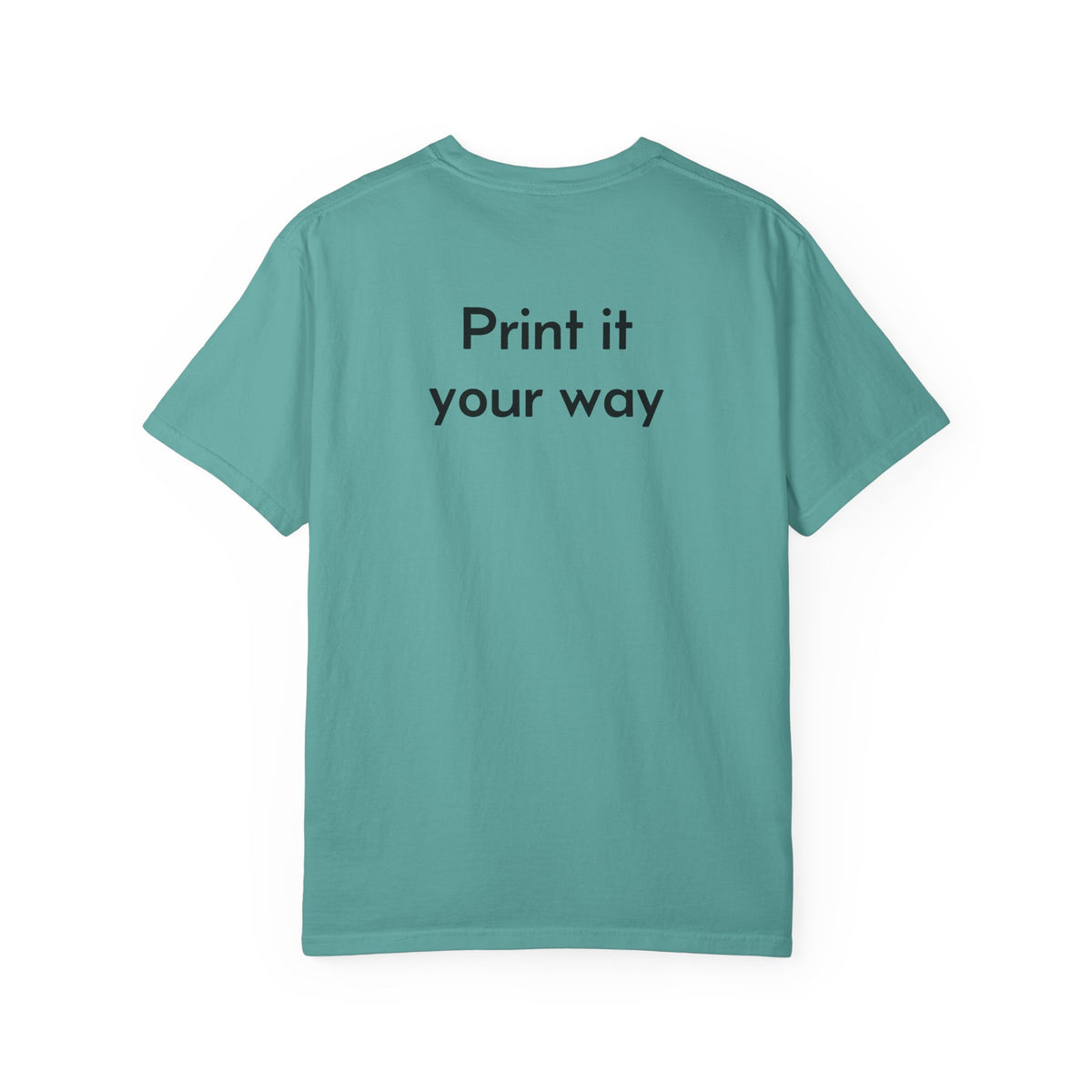 Custom garment-dyed T-shirt by Printify featuring a soft, vibrant design on a comfortable cotton fabric.