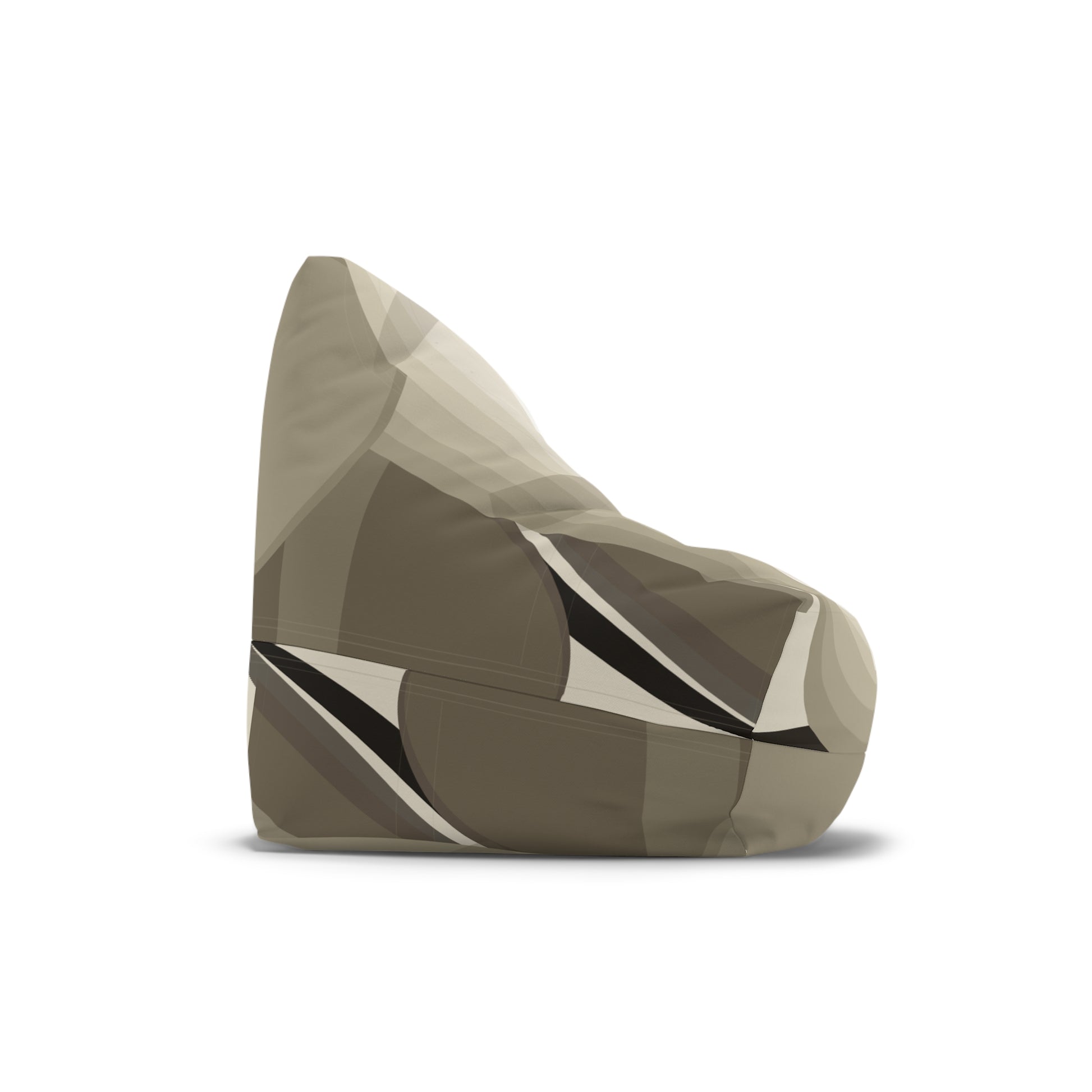 Printify abstract neutral swirl bean bag cover, contemporary home decor accent, stylish seating for modern living rooms.