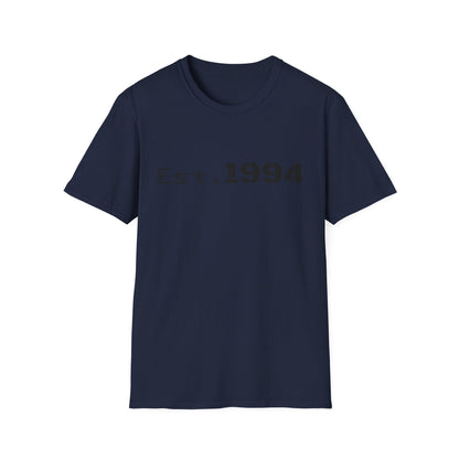 Vintage 1994 Est. graphic T-shirt by Printify featuring bold "Born 1994" design on soft cotton fabric.
