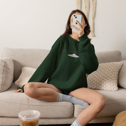 Relaxing UFO Driving Sweatshirt, Funny Gift for UFO Lovers, Unisex Crewneck Pullover, Casual Wear, Space Enthusiast Apparel