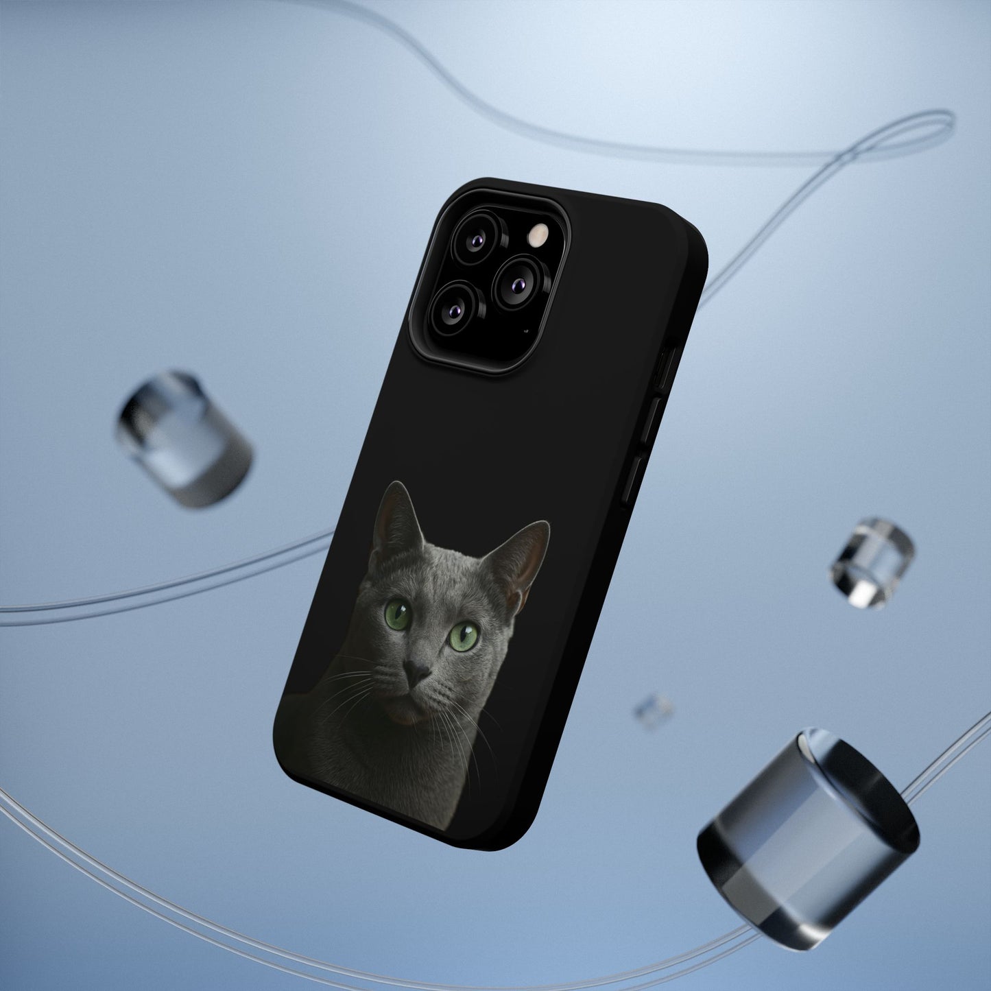 Russian Blue Cat Phone Case — Magnetic Impact-Resistant iPhone Cover