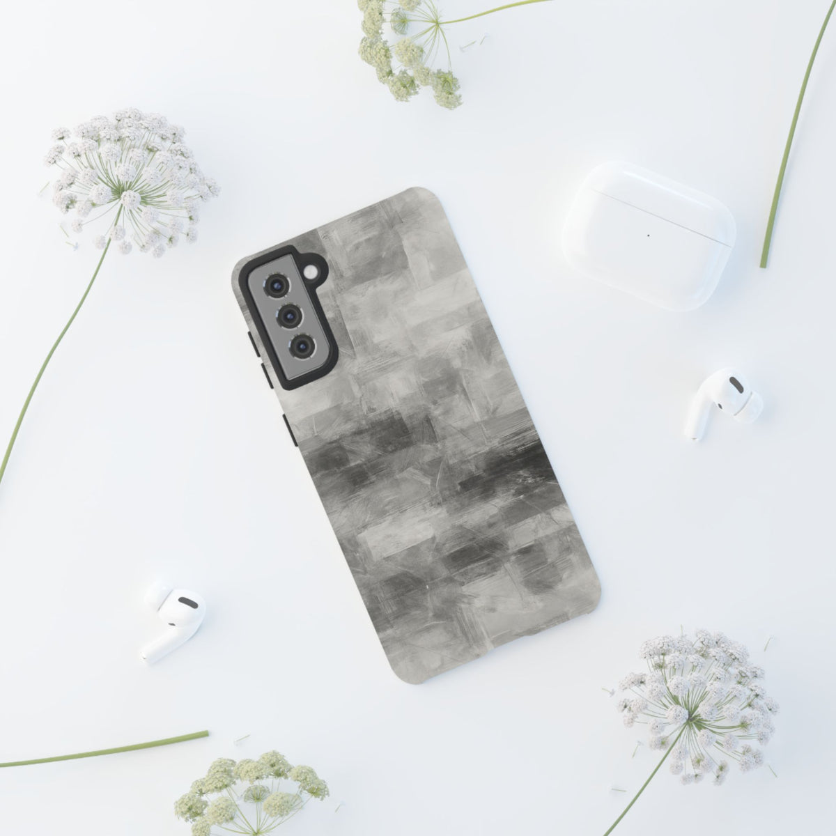 Abstract Gray Grid Tough Phone Case - view 78