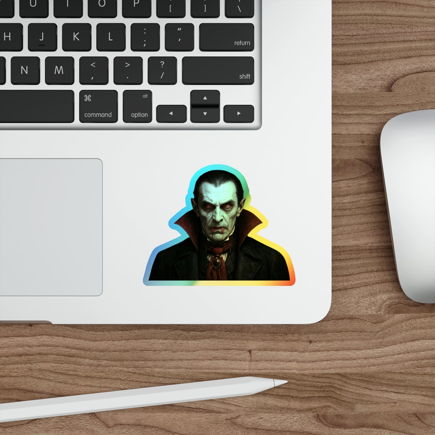 Holographic Dracula Stickers, Die-cut Stickers for Halloween, Skateboard Stickers, Vinyl Stickers, Cool Decorative Stickers