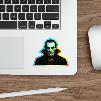 Holographic Dracula Stickers, Die-cut Stickers for Halloween, Skateboard Stickers, Vinyl Stickers, Cool Decorative Stickers