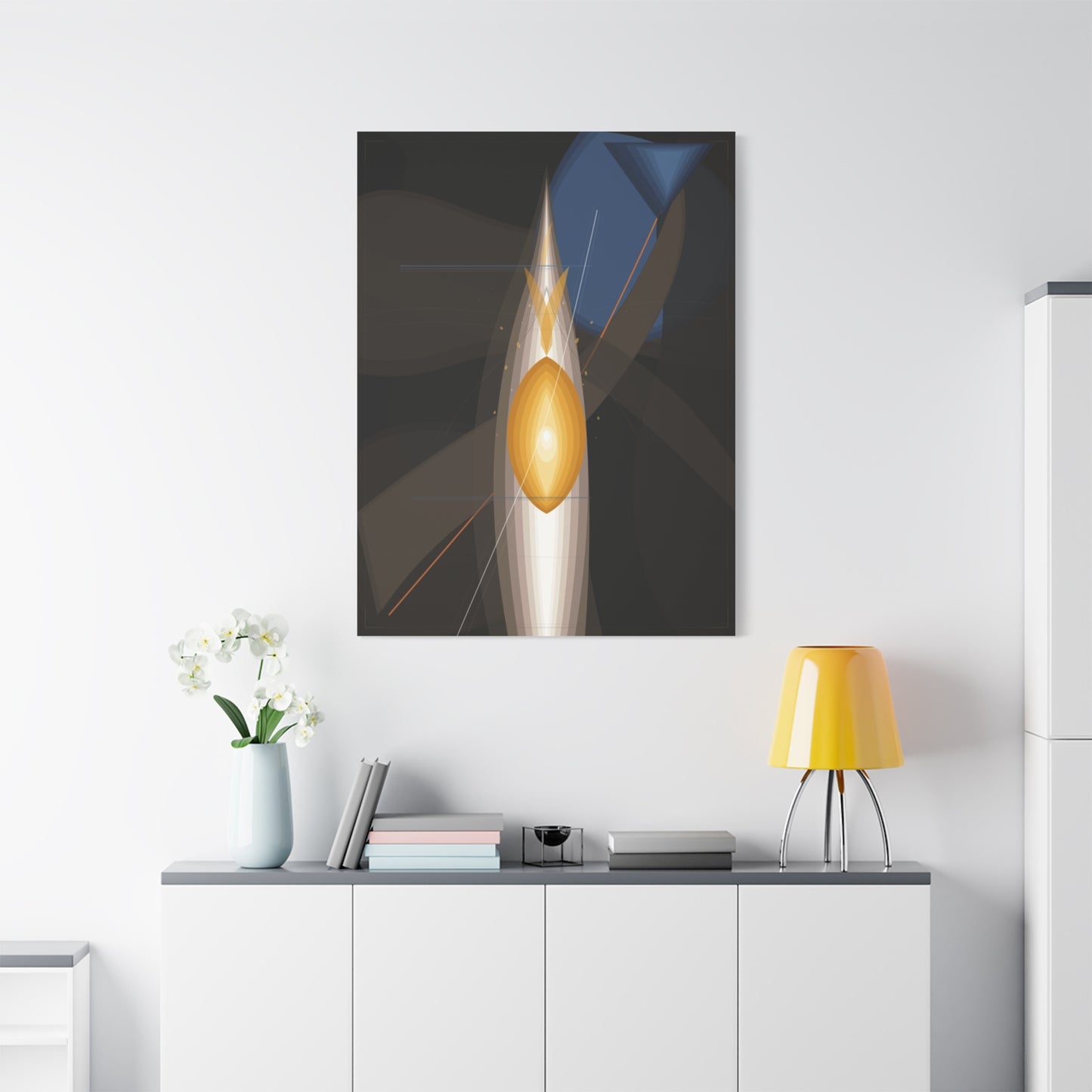 Abstract Geometric Flame Canvas | Matte Stretched Canvas 1.25"