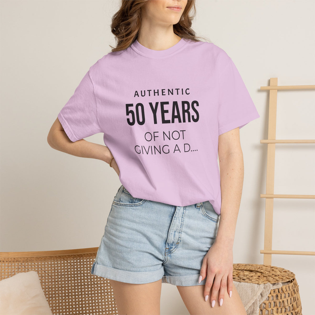 Custom garment-dyed T-shirt by Printify featuring a soft, vibrant fabric with a relaxed fit, perfect for personalized designs.