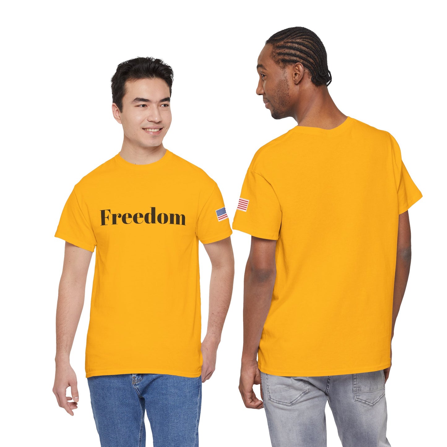 Freedom script tee | T-Shirt, American flag sleeve - TRV