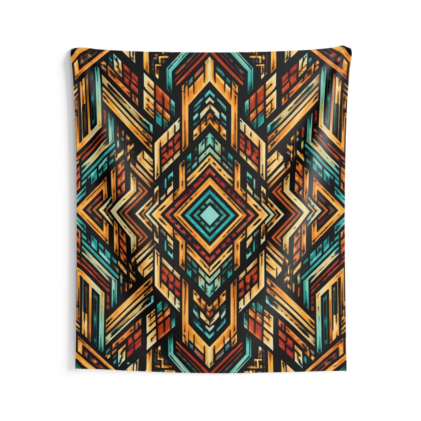 Geometric Tribal Indoor Wall Tapestry — Boho Aztec Pattern for Living Room & Bedroom