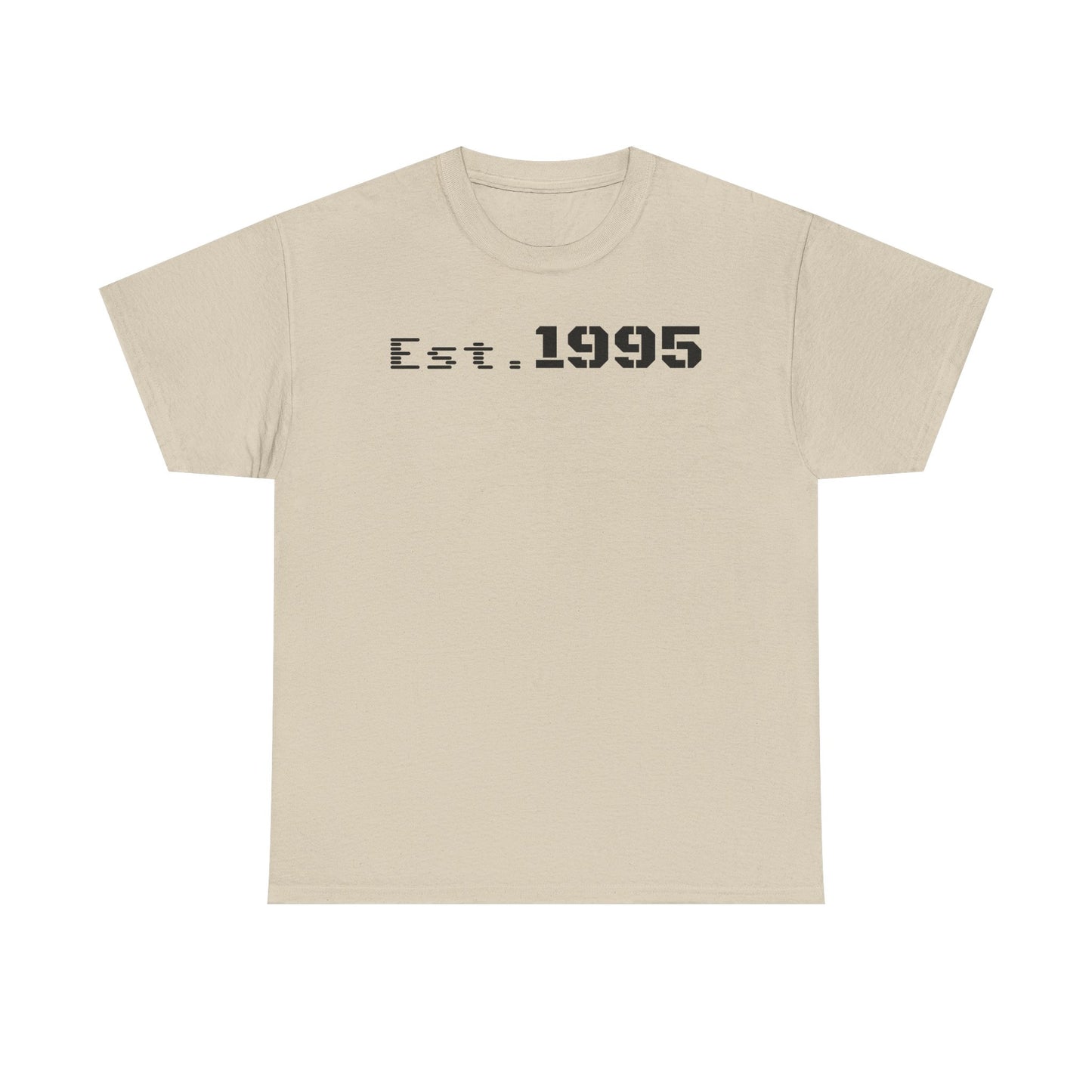 Unisex Heavy Cotton Tee - Est. 1995, Vintage Birthday Gift, Customizable Tee, Retro Unisex Shirt, Casual Everyday Wear