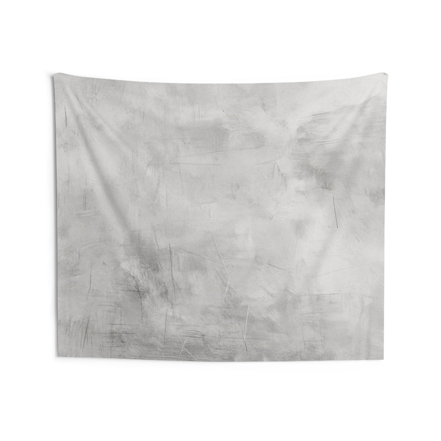 Gray modern minimalist boho wall tapestry hanging with geometric design, ideal for contemporary home decor.