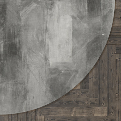 Modern round Printify rug with minimalist design, ideal as a living room accent, featuring neutral tones and soft texture.