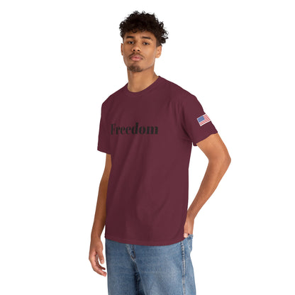 Freedom script tee | T-Shirt, American flag sleeve - TRV